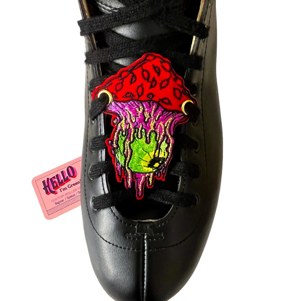 Mushroom drip patch shoelace patch for skates and boots